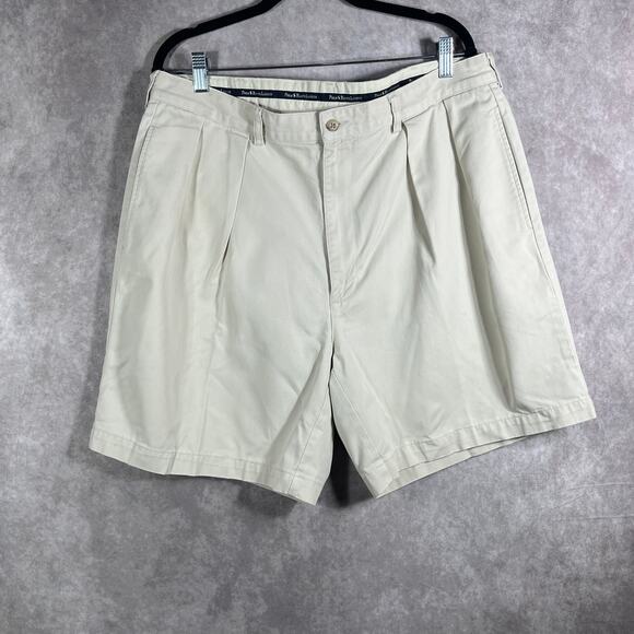 Polo Ralph Lauren Chino Shorts‎ Mens Size 38 Beige Pleated Front Preppy Casual - Picture 1 of 8